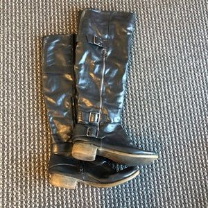 Black knee high boots